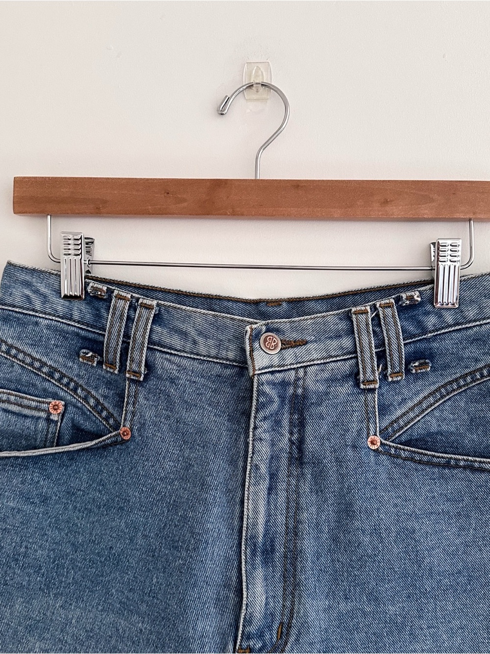 Vintage Bill Blass Jean Shorts Ultra High Rise Mom Denim Jorts Women's Size M - Picture 2 of 8